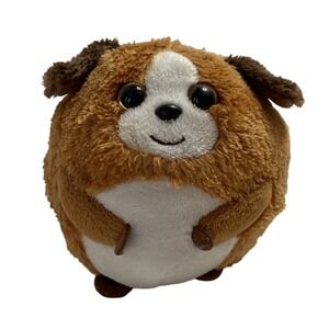 TY Beanie Ballz Golden Brown‎ White BANDIT Puppy Dog 5" Small Bean Plush
